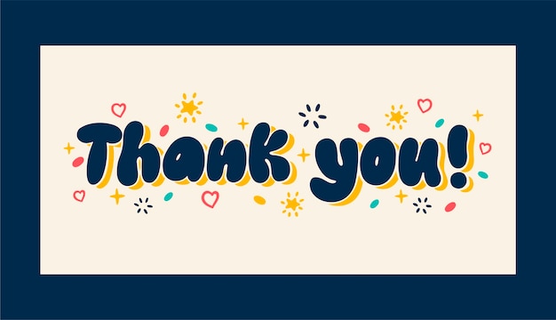 Free Vector hand drawn thank you text design banner