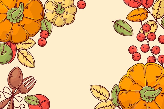 Free Vector hand drawn thanksgiving background