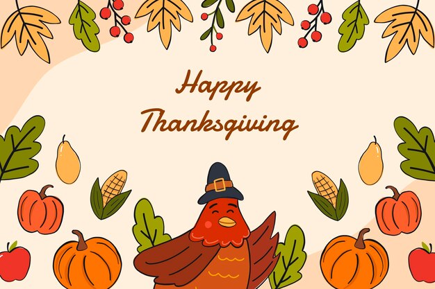 Hand drawn thanksgiving background