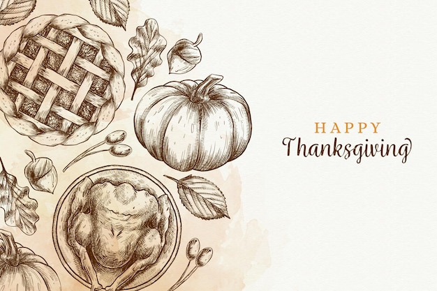 Hand drawn thanksgiving background