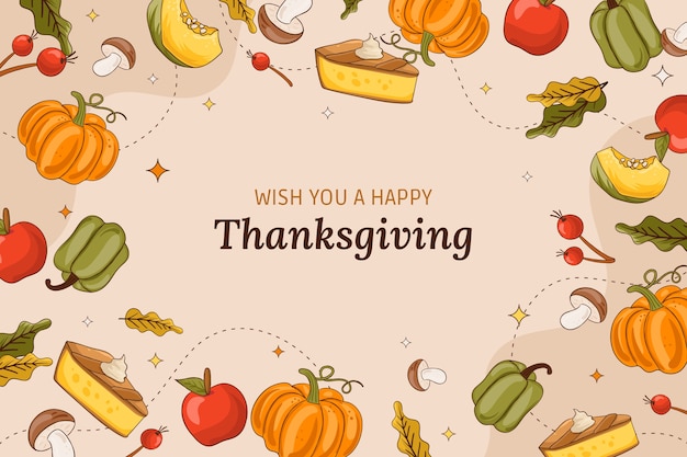 Free Vector hand drawn thanksgiving celebration background