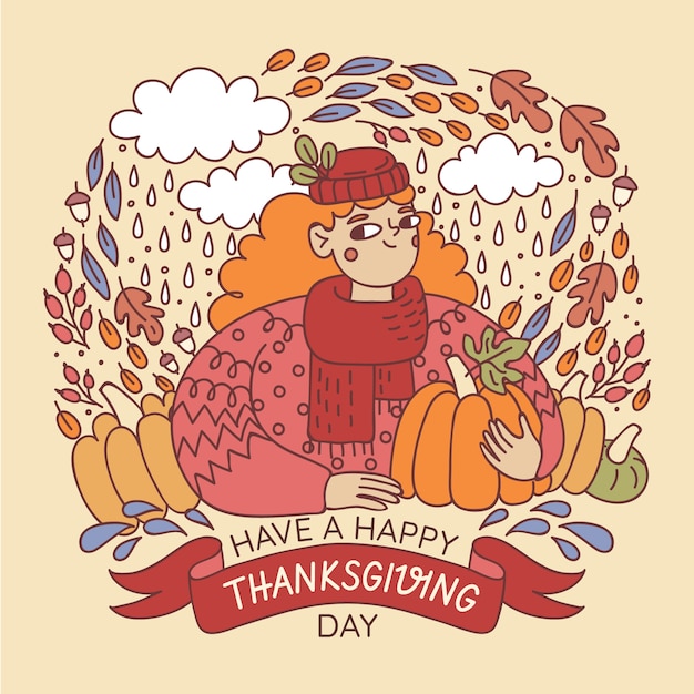 Free Vector hand drawn thanksgiving illustration