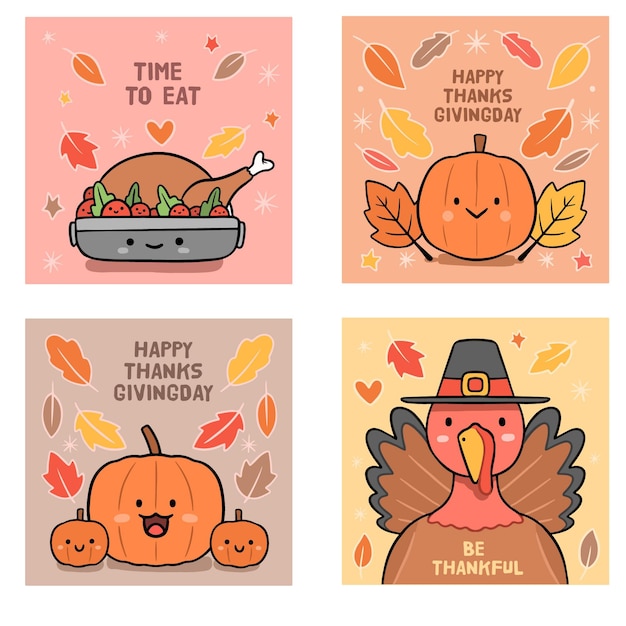 Hand drawn thanksgiving instagram posts