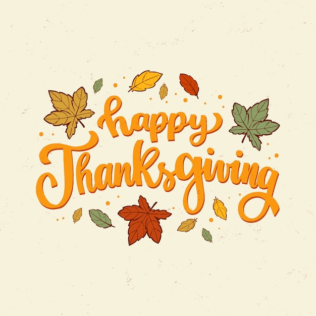 Hand drawn thanksgiving text illustration