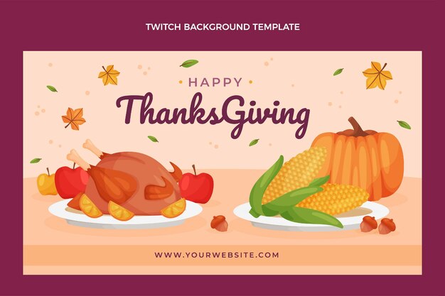 Hand drawn thanksgiving twitch background