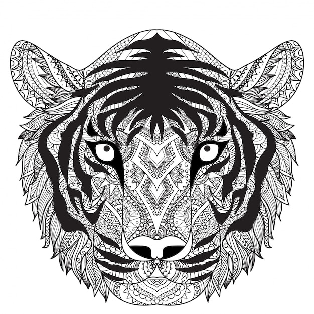 Hand drawn tiger background