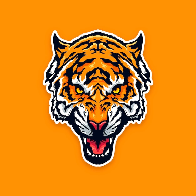 Free Vector hand drawn tiger face illustration