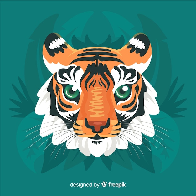 Free Vector hand drawn tiger head background