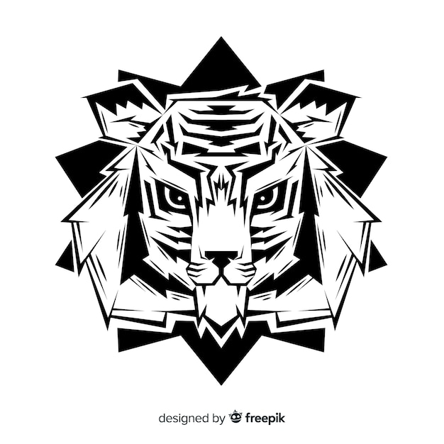 Hand drawn tiger head background