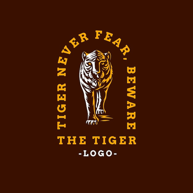 Hand drawn tiger logo design