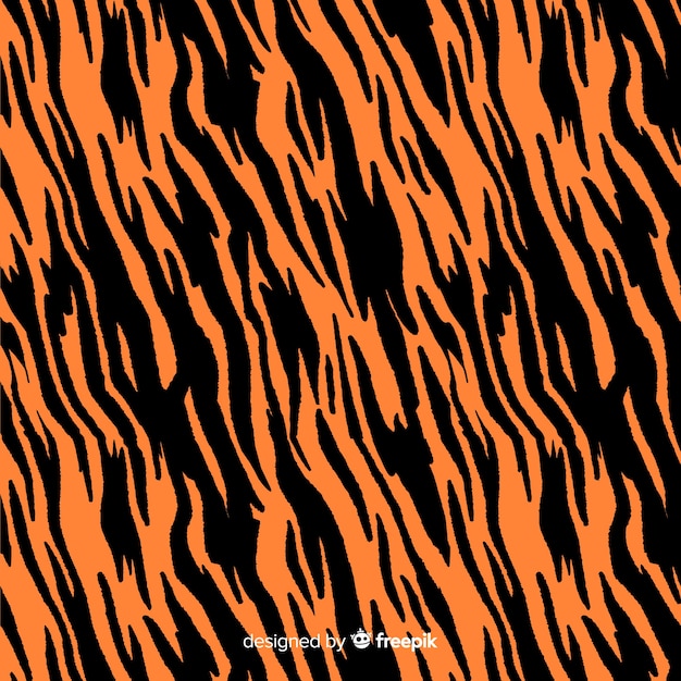 Hand drawn tiger pattern background