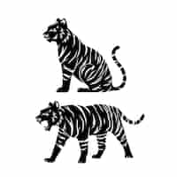 Free vector hand drawn tiger silhouette