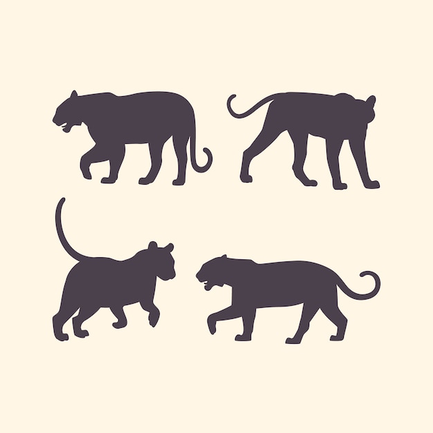 Free Vector hand drawn tiger silhouette