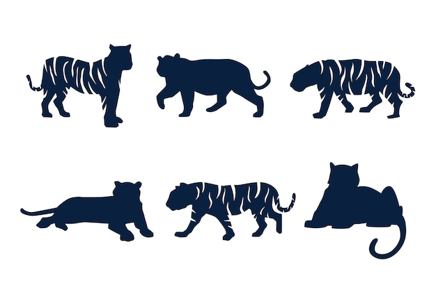 Free Vector hand drawn tiger silhouette