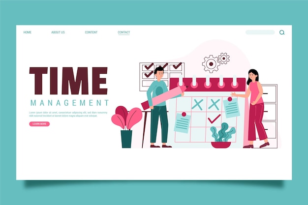 Free vector hand drawn time management landing page