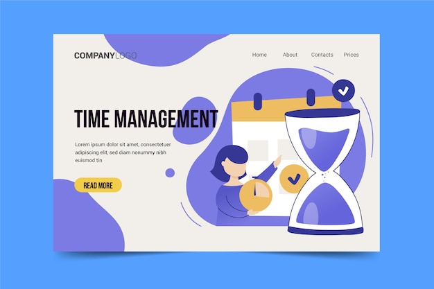 Free Vector hand drawn time management landing page