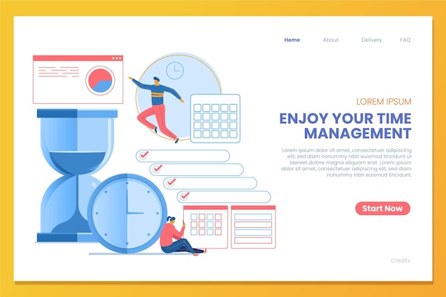 Hand drawn time management web template