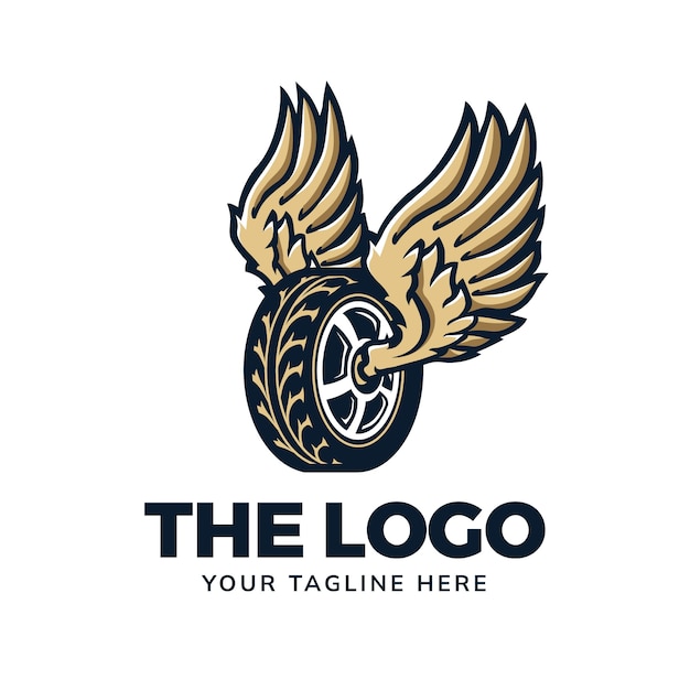 Free Vector hand drawn tire shop logo design