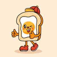 Free vector hand drawn toast cartoon illustration