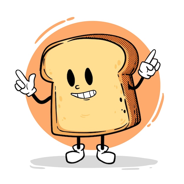 Free Vector hand drawn toast cartoon illustration