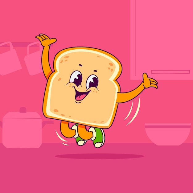 Free Vector hand drawn toast cartoon illustration