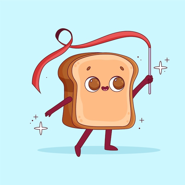 Free Vector hand drawn toast cartoon illustration