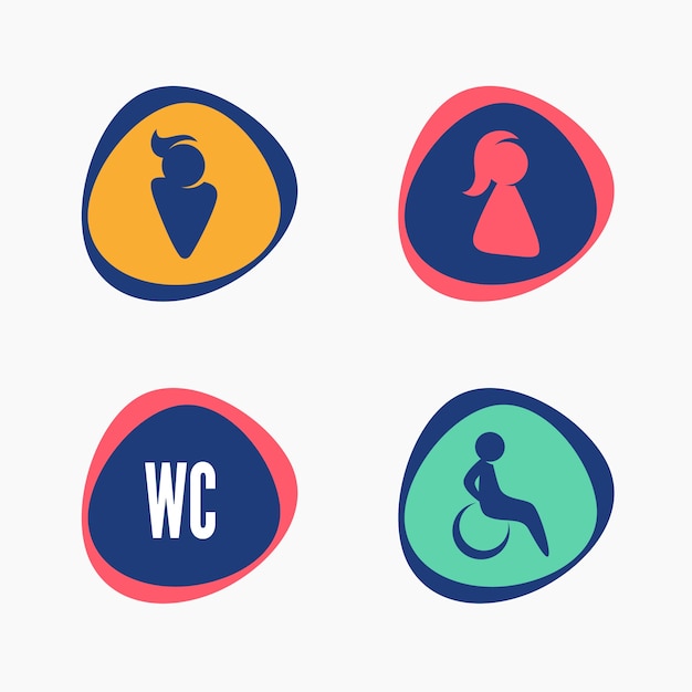 Hand drawn  toilet  icons collection