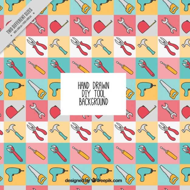 Free Vector hand-drawn tools collage background 