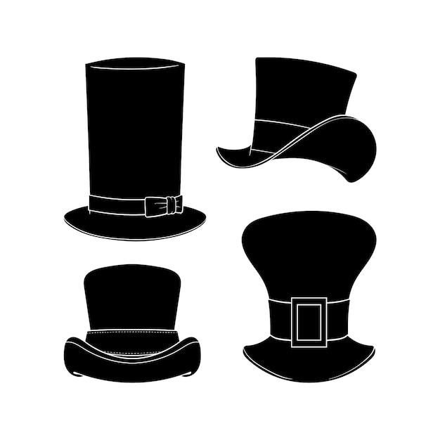 Free vector hand drawn top hat silhouette illustration