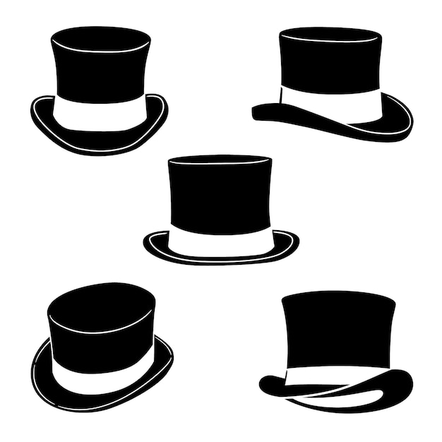 Free Vector hand drawn top hat silhouette