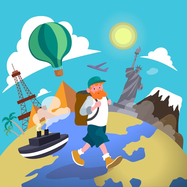 Free Vector hand drawn tourism day concept