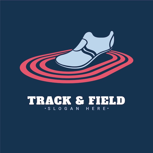 Hand drawn track and field logo template