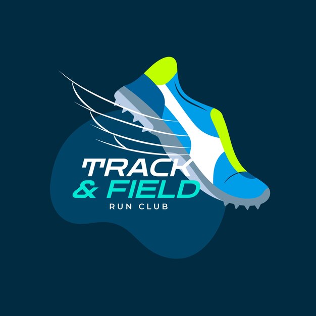 Hand drawn track and field logo