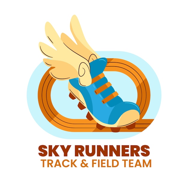 Free vector hand drawn track and field logo