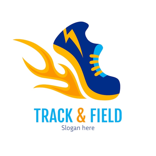 Hand drawn track and field logo