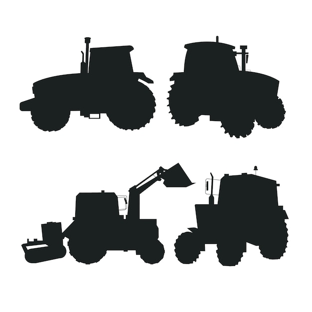 Hand drawn tractor silhouette