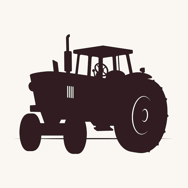 Free Vector hand drawn tractor silhouette