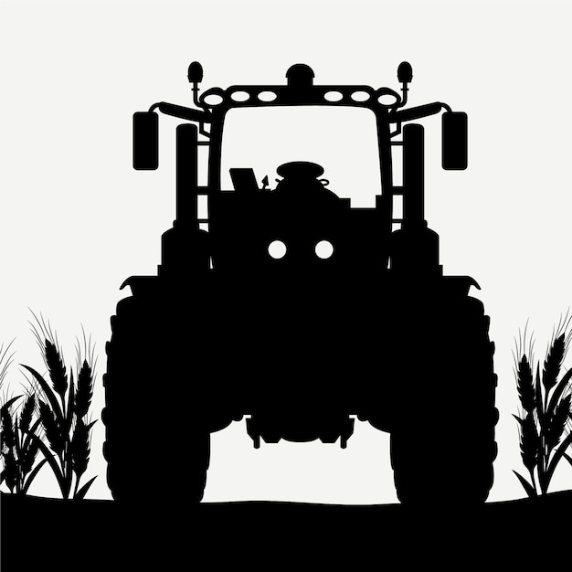 Hand drawn tractor silhouette