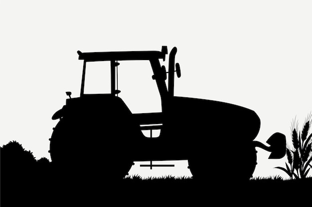 Hand drawn tractor silhouette