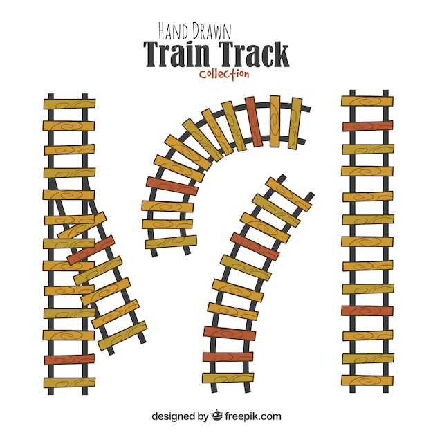 Free vector hand drawn train track