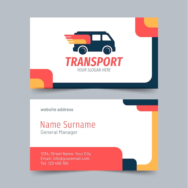 Hand drawn transport business card