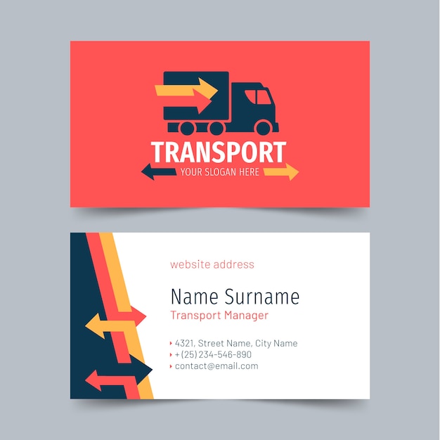 Hand drawn transport business card