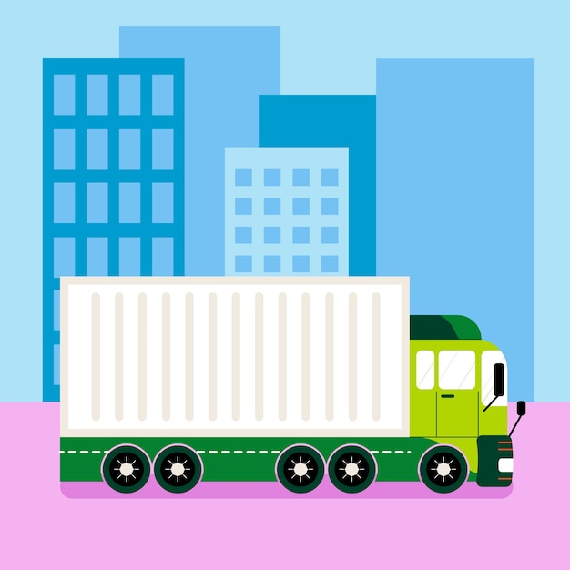 Free Vector hand drawn transport truck illustration