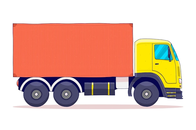 Free vector hand drawn transport truck