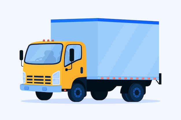 Free vector hand drawn transport truck