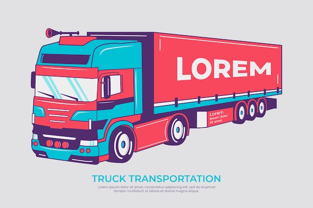 Free Vector hand drawn transport truck