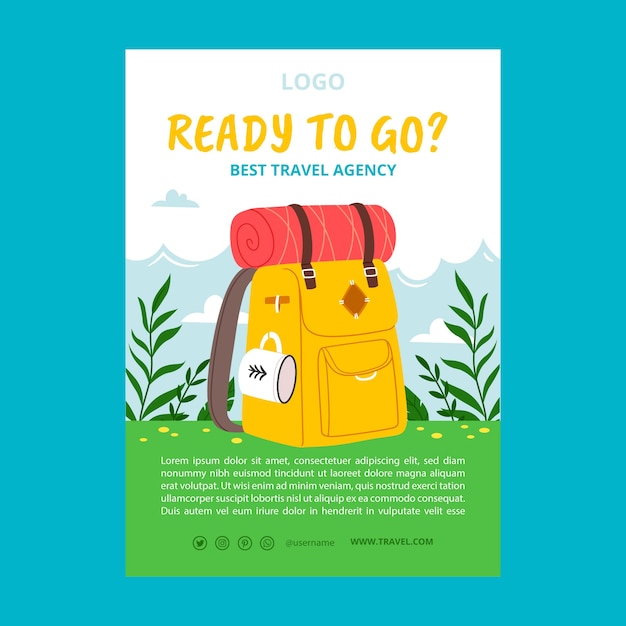 Free Vector hand drawn travel adventure poster