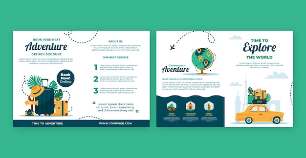 Free vector hand drawn travel agency brochure