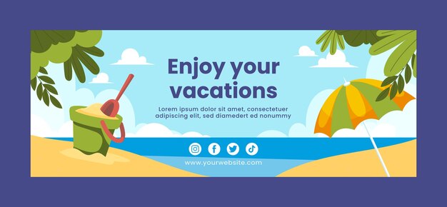 Free Vector hand drawn travel agency facebook cover