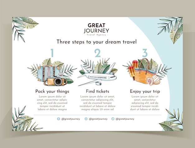 Hand drawn travel agency infographic template